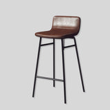 Modern Leather Bar Stool with Gold Metal Legs for Luxurious Interiors