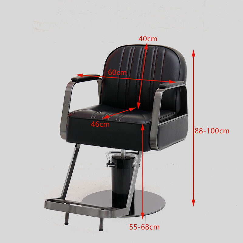 Retro Hydraulic Salon Chair – Heavy-Duty Metal Frame & Premium Leatherette Seat
