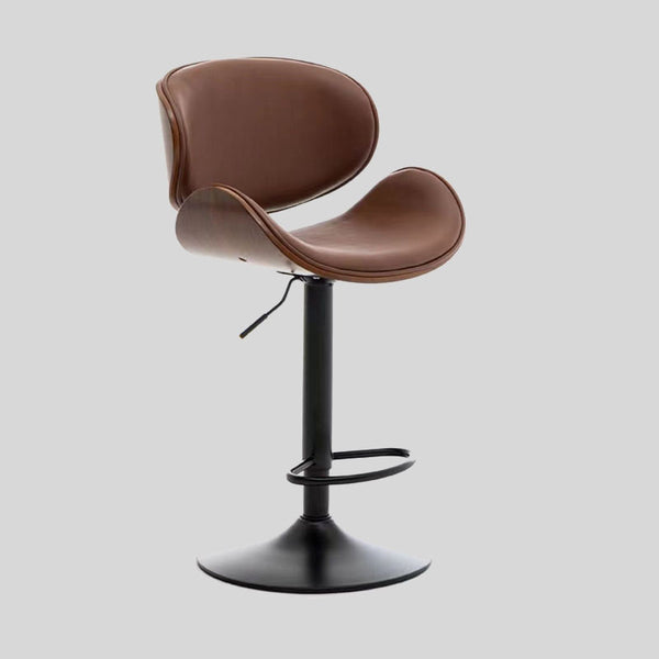 Adjustable Swivel Bar Stool with Ergonomic Design and Leather Seat