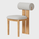 Modern Minimalist Chair with Upholstered Roll Backrest