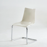 Modern Acrylic Dining Chair with Chrome Base - Sleek Transparent Design for Home & Office