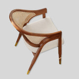 Handcrafted Rattan Chair with Cushioned Seat - A Blend of Elegance and Comfort