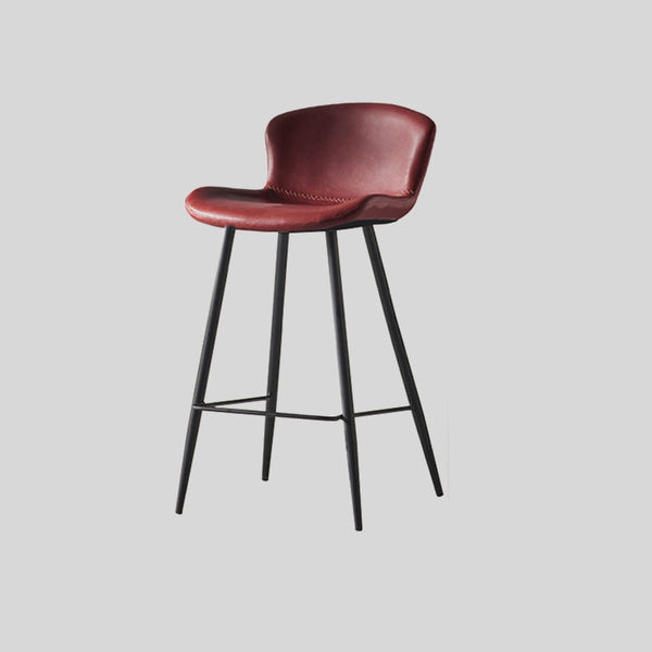Premium Saddle Leather Bar Stool with Carbon Steel Frame