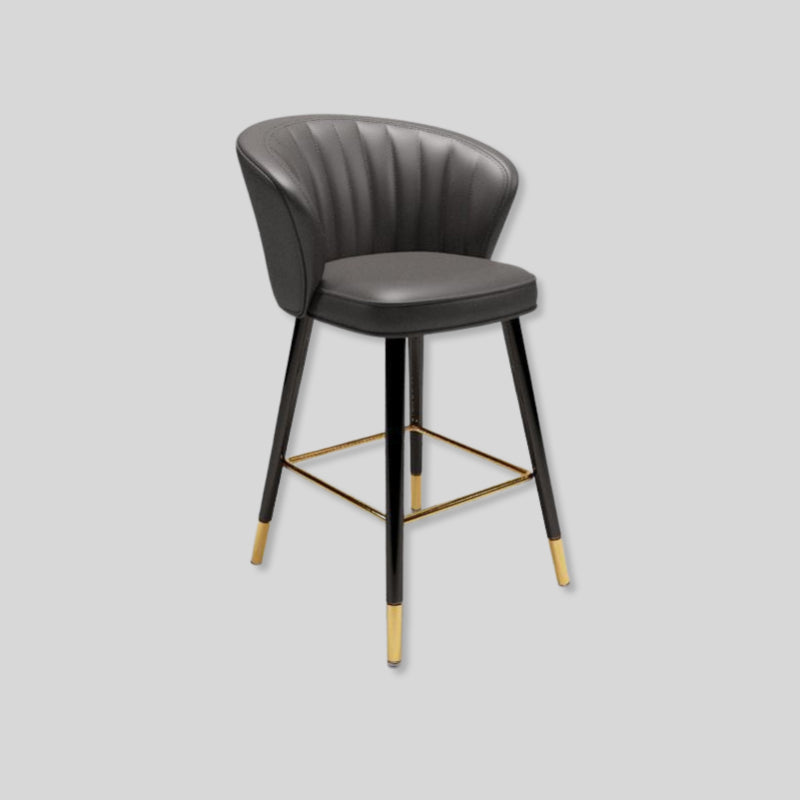 Elegant Velvet Bar Stool with Gold Accents and Modern Design