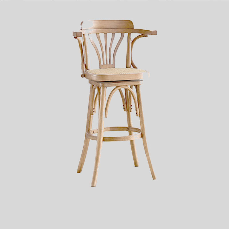 Swivel Chair Furniture Supplier Retro Solid Wood Swivel Bar Stool Bar Chair with Arms for Hotel/bar/ Restaurant