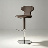 Modern Luxury Saddle Leather Bar Stool - Adjustable Swivel Counter Chair