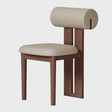 Modern Minimalist Chair with Upholstered Roll Backrest