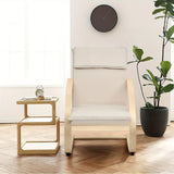 Ergonomic Upholstered Lounge Chair with Birch Wood Frame