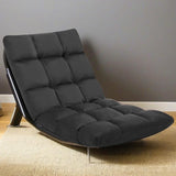 Adjustable Black Floor Chair - Reclining Lounge Seat for Living Room or Gaming