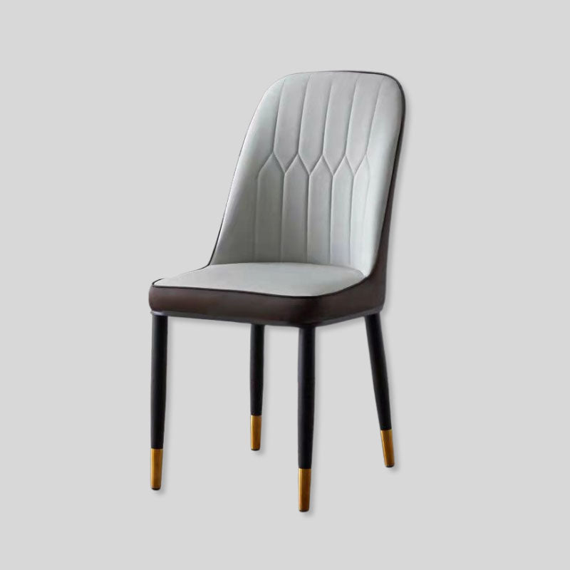 Elegant Faux Leather Dining Chair with Gold-Tipped Legs