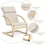 Ergonomic Upholstered Lounge Chair with Birch Wood Frame