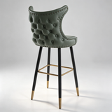Velvet Bar Stool with Gold Accents – Technology Fabric, 65/75cm
