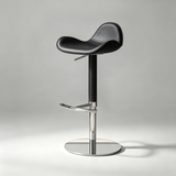 Saddle Leather Bar Stool - Swivel and Height Adjustable Kitchen Island Seat