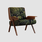 Vintage Designer Single Sofa Chair with Ash Wood Frame | Upholstered Armchair