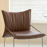 Modern Tech-Leather Dining Chair with Carbon Steel Frame