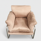 Modern Retro Lounge Armchair with Chrome Frame