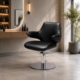 Contemporary Wing-Back Salon Chair – Hydraulic Stylist & Barber Studio Seating