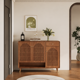 Nordic Walnut Solid Wood Shoe Cabinet