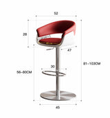 Luxury Swivel Bar Stool | Height Adjustable | Stainless Steel Base