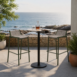 Outdoor Bar Stool | Aluminium Frame & Olefin Webbing | Seat Height 75cm | Customisable Fabric & Frame Colour