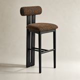 Vintage French Style High Bar Chair, Ash Wood Kitchen Island Stool