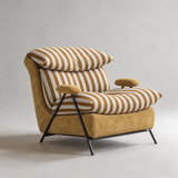Sillón Minimalista para Salón | Espuma de Alta Densidad, Base de Acero Inoxidable, 8 Opciones de Tela