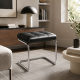 Mid-Century Solid Wood Vanity Desk with Leather Stool | Alice Vanity Table | STOOLTOPIA