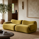 Frameless Deep Seat Sectional Sofa | Stain-Proof Teddy Fleece | Modular & Vacuum-Packed