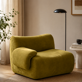 Frameless Deep Seat Sectional Sofa | Stain-Proof Teddy Fleece | Modular & Vacuum-Packed