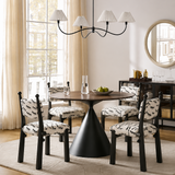 Solid Ash Wood Dining Chair - Mid-Century Upholstered Seat