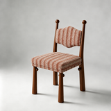 Solid Ash Wood Dining Chair - Mid-Century Upholstered Seat