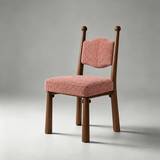 Solid Ash Wood Dining Chair - Mid-Century Upholstered Seat