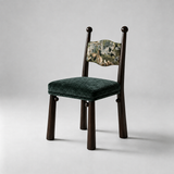 Solid Ash Wood Dining Chair - Mid-Century Upholstered Seat