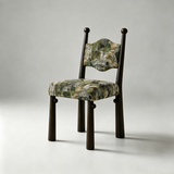 Solid Ash Wood Dining Chair - Mid-Century Upholstered Seat