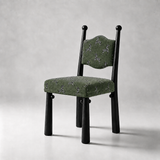 Solid Ash Wood Dining Chair - Mid-Century Upholstered Seat