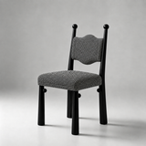 Solid Ash Wood Dining Chair - Mid-Century Upholstered Seat