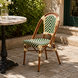 French Rattan Outdoor Chair | Weatherproof Wicker Cafe & Patio Bistro Chair