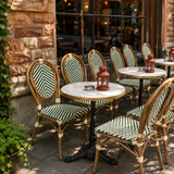 French Rattan Outdoor Chair | Weatherproof Wicker Cafe & Patio Bistro Chair