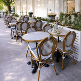 French Rattan Outdoor Chair | Weatherproof Wicker Cafe & Patio Bistro Chair