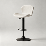 Swivel Bar Stool with Saddle Leather Seat & Gas Lift | Carbon Steel Frame