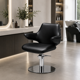 Contemporary Wing-Back Salon Chair – Hydraulic Stylist & Barber Studio Seating