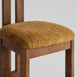 Solid Ash Wood Bar Stool | French Retro Upholstered Counter Chair – No Assembly Required