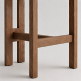 Solid Ash Wood Bar Stool | French Retro Upholstered Counter Chair – No Assembly Required