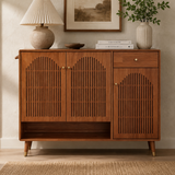 Nordic Walnut Solid Wood Shoe Cabinet