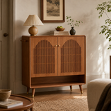 Nordic Walnut Solid Wood Shoe Cabinet