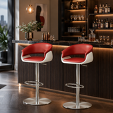 Luxury Swivel Bar Stool | Height Adjustable | Stainless Steel Base