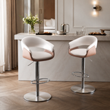 Luxury Swivel Bar Stool | Height Adjustable | Stainless Steel Base