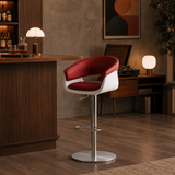 Luxury Swivel Bar Stool | Height Adjustable | Stainless Steel Base