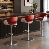 Luxury Swivel Bar Stool | Height Adjustable | Stainless Steel Base