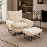 Modern Minimalist Accent Chair | Upholstered Lounge Chair with Optional Ottoman